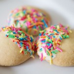 White chocolate and multicoloured sprinkle Sugar Cookies