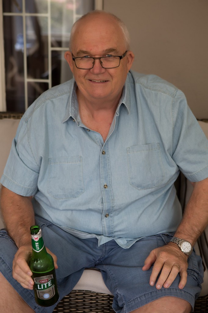 My dad, Graham, enjoying a beer on his birthd