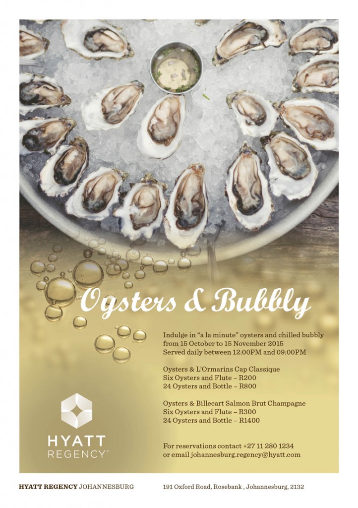 oysters & bubbly at Hyatt Regency Johannesburg